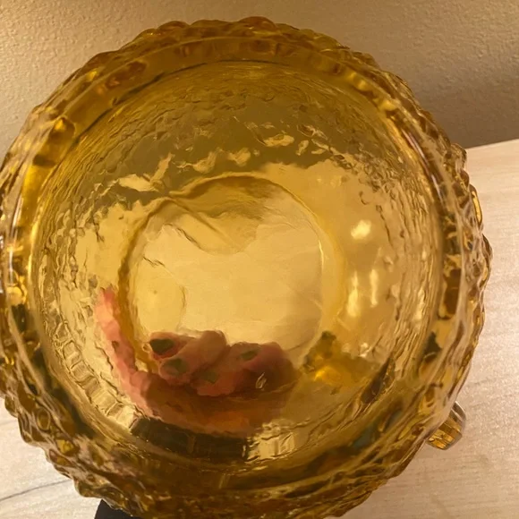 Anchor Hocking Vintage pebbled crinkle amber glass pitcher, no cracks or chips - Picture 7 of 9